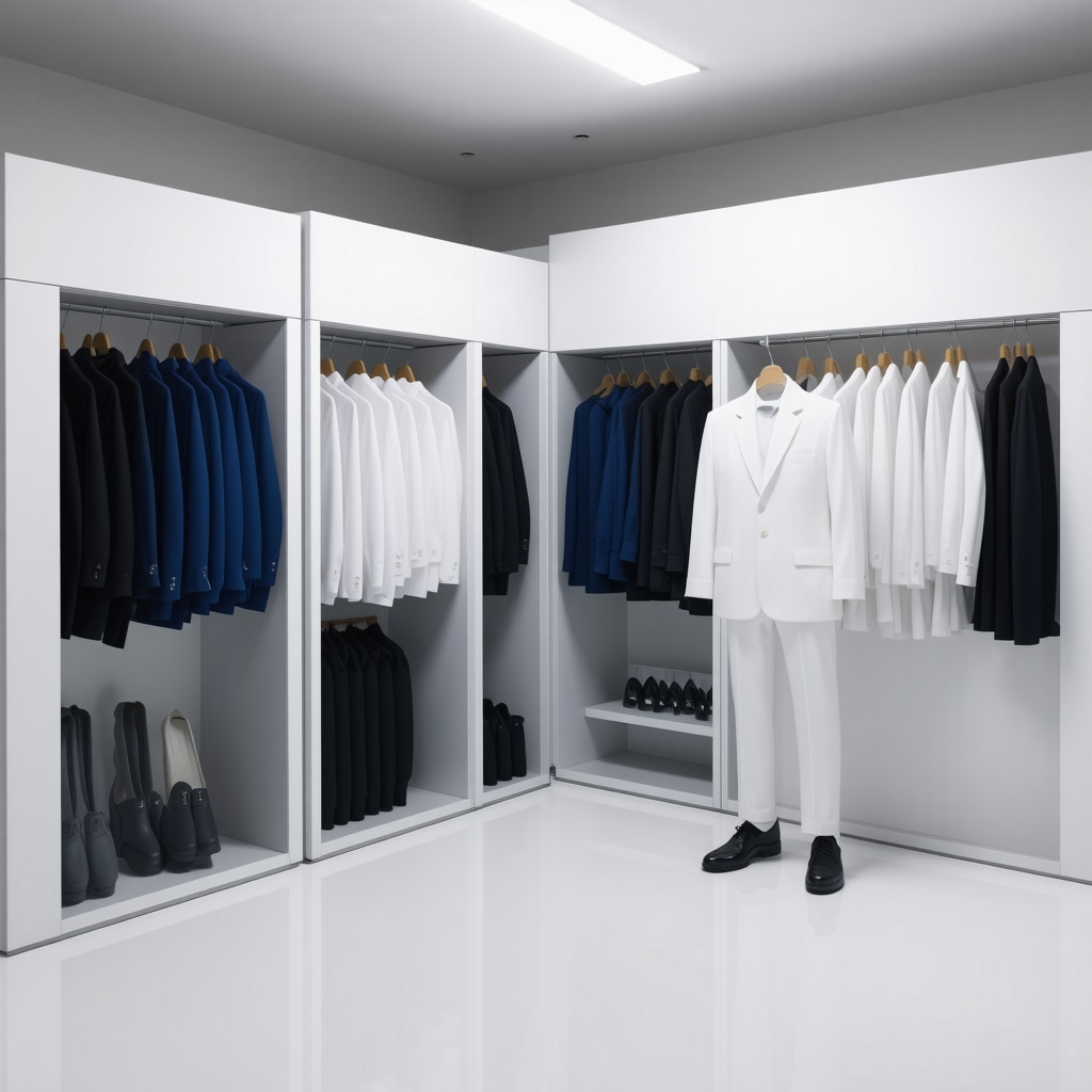 High-tech dry cleaning equipment processing suits with supercritical CO2 and enzyme treatments for sustainable care