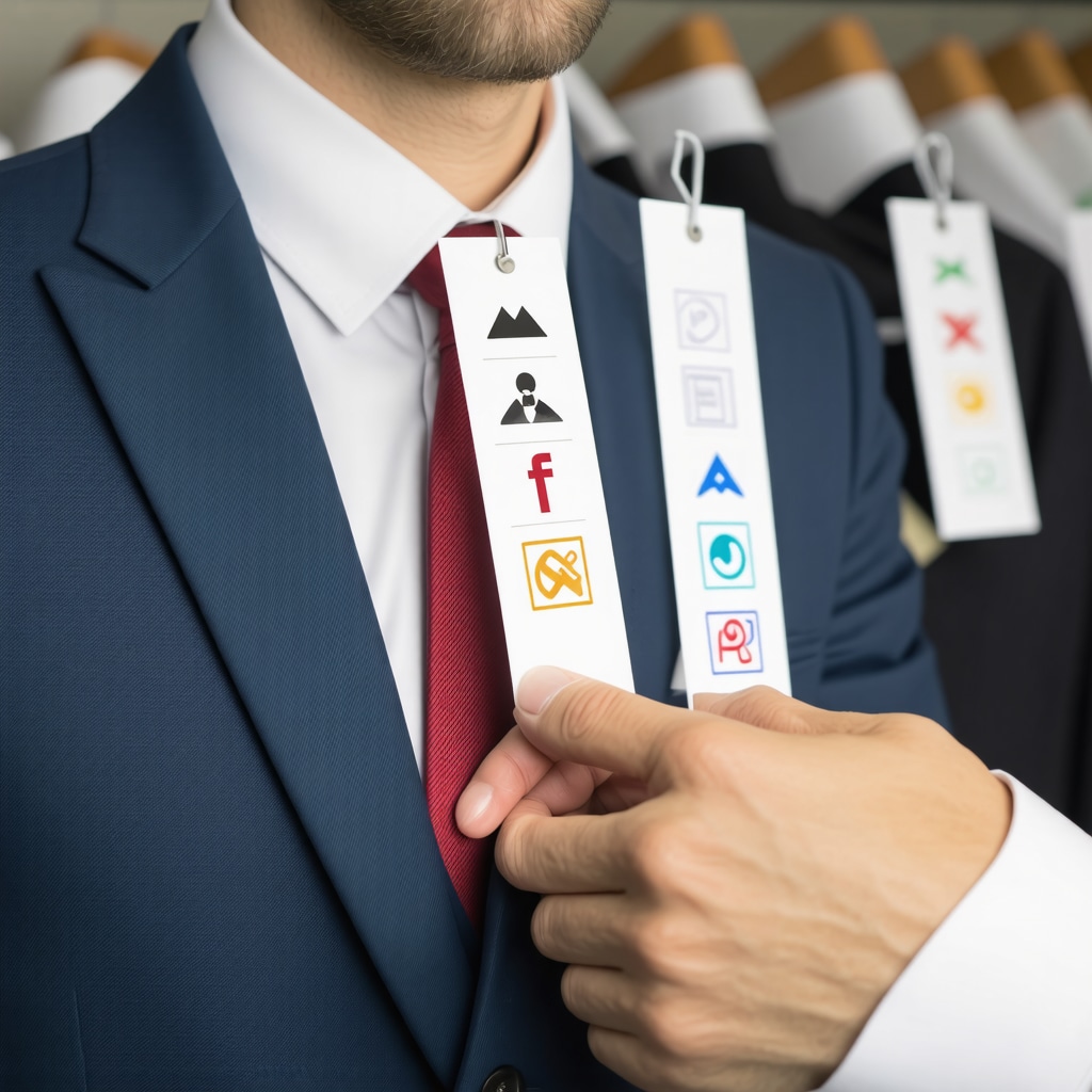 Close-up of dry cleaning tag with solvent symbols being examined by professional in a humid Tampa Bay setting