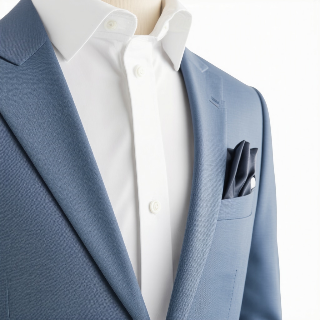 Wedding suit fabric under microscopic view with nanotechnology treatment