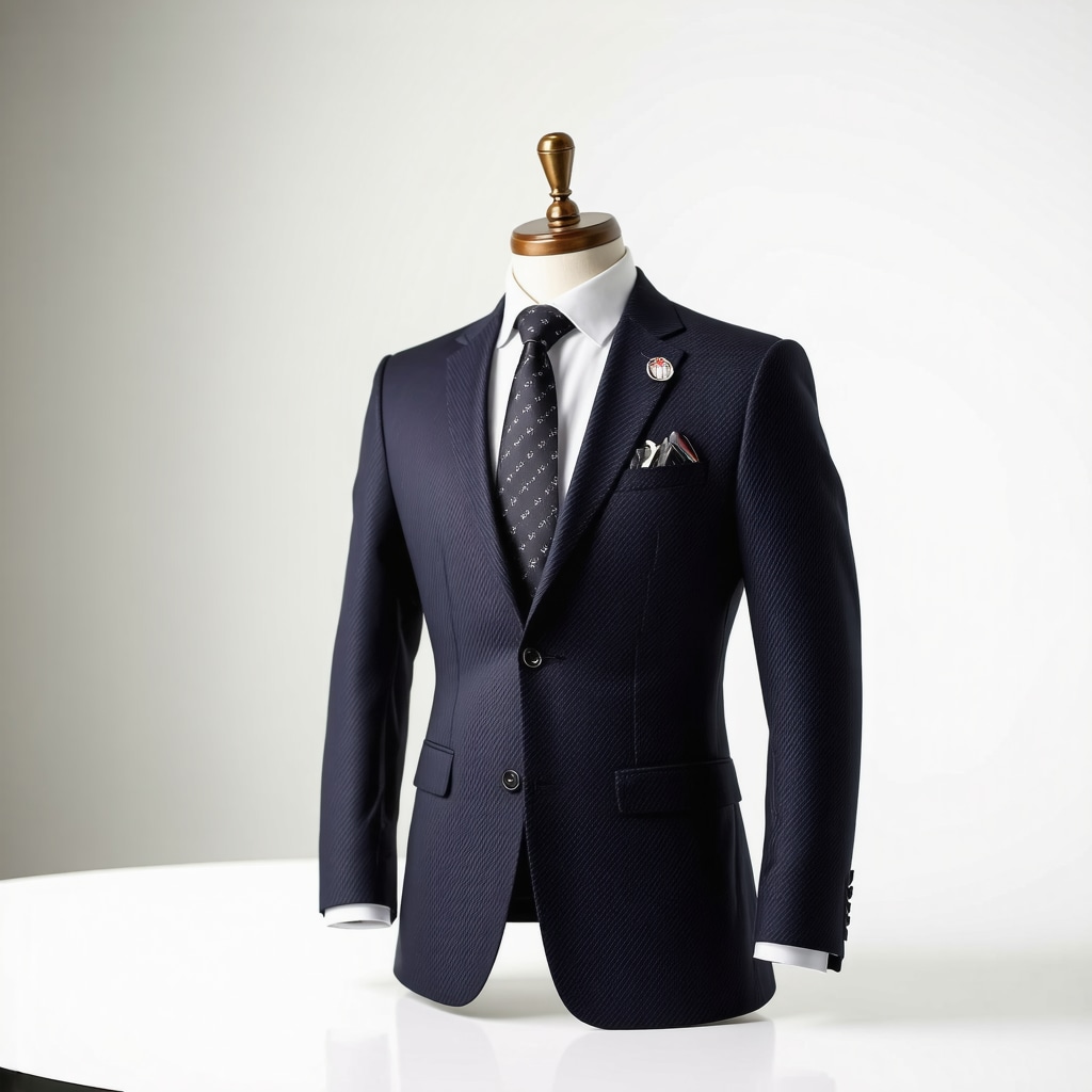 Tailor using 3D scanning and AI technology to customize luxury suit with nanotech fabric and sensors