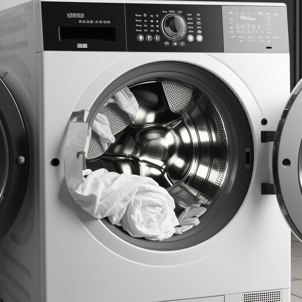 Digital washing machine with fabric sensors and adaptive detergent system for luxury suit maintenance