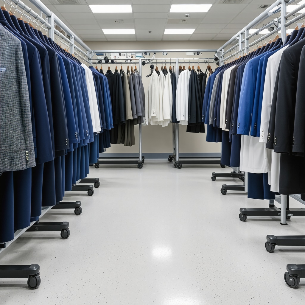 Advanced fabric analysis and eco-friendly suit cleaning technology in a Tampa Bay concierge facility