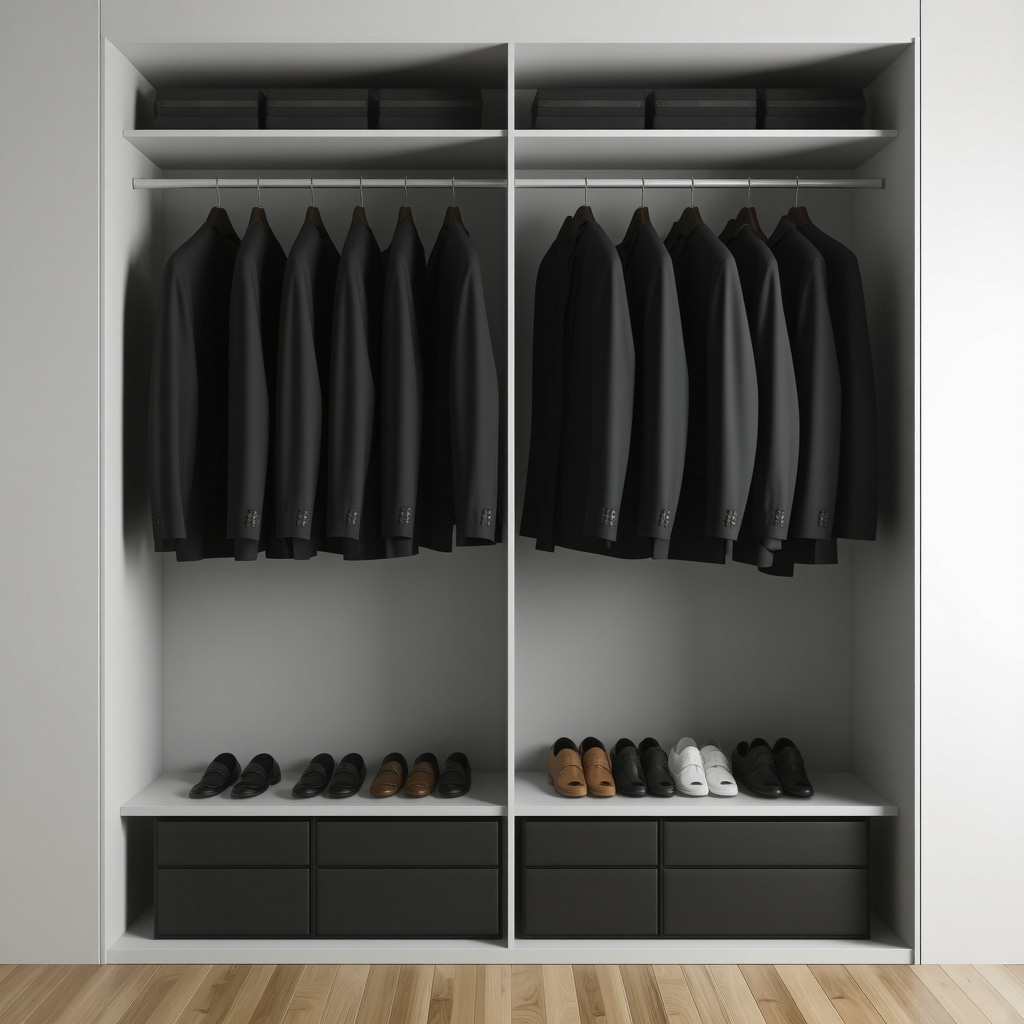 Smart garment bags with humidity sensors and nanotech fabric protection in a modern closet