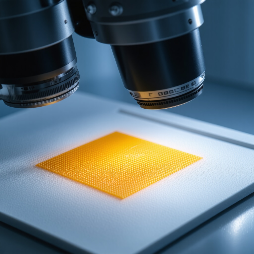 Microscopic analysis of suit fabric fibers in a high-tech lab setting