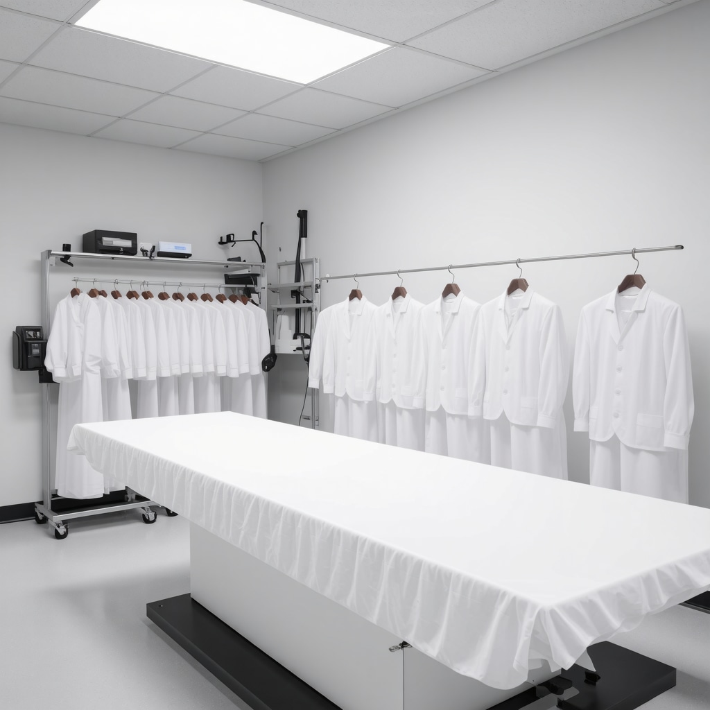 High-tech suit care equipment and fabric diagnostics tools in Palm Harbor facility