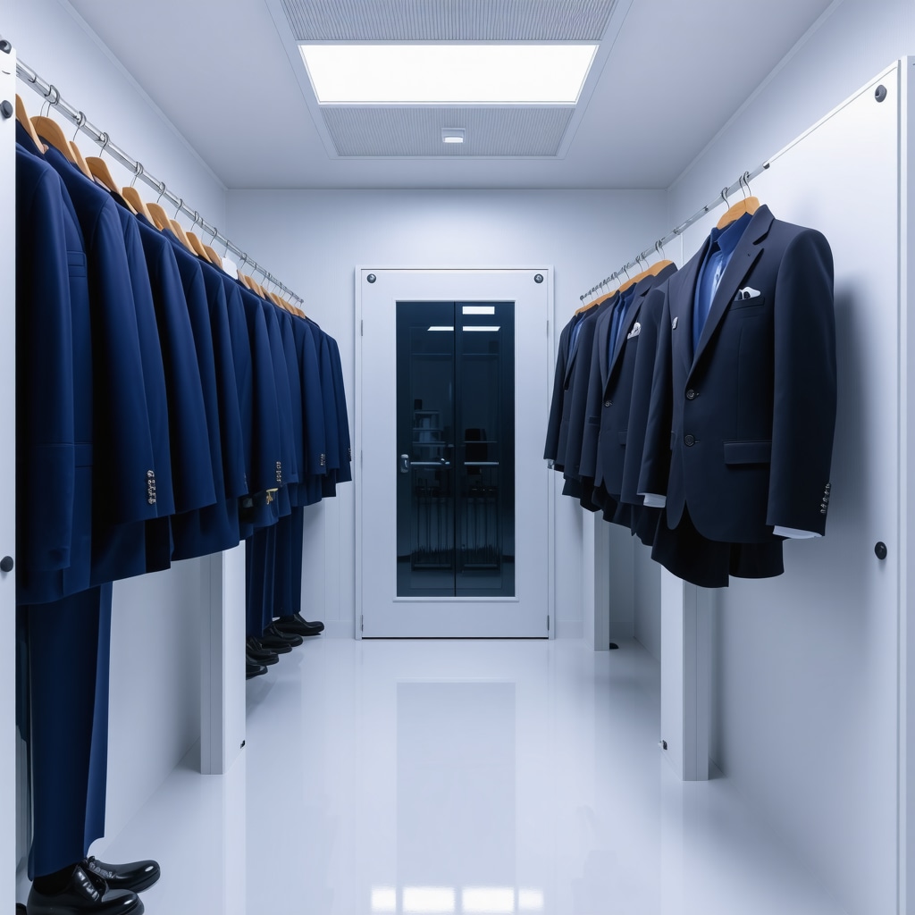 High-tech suit cleaning lab using nanotechnology and eco-friendly solvents to care for luxury suits in Tampa