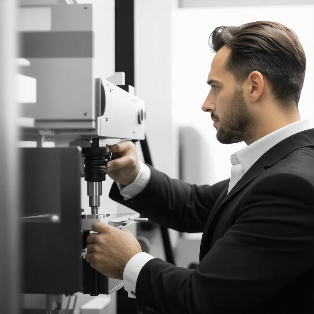 Professional dry cleaner using state-of-the-art steam pressing machines on luxury wool suit in Tampa Bay