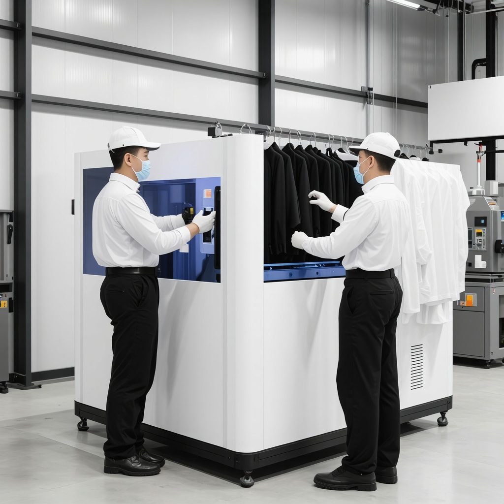 Modern suit cleaning facility in Tampa Bay using AI and eco-friendly solvents for sustainable garment care