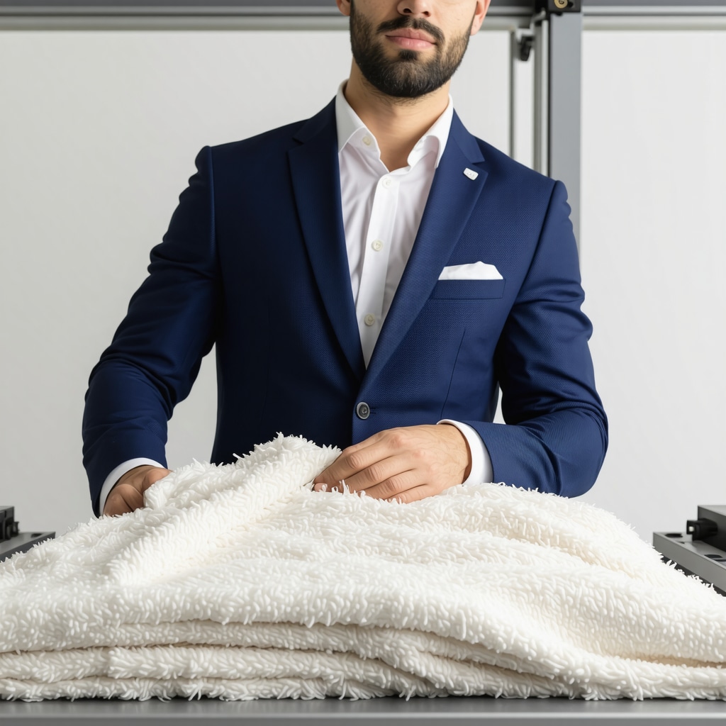 Dry cleaner hand-pressing a large wool suit on a professional pressing machine in Tampa Bay