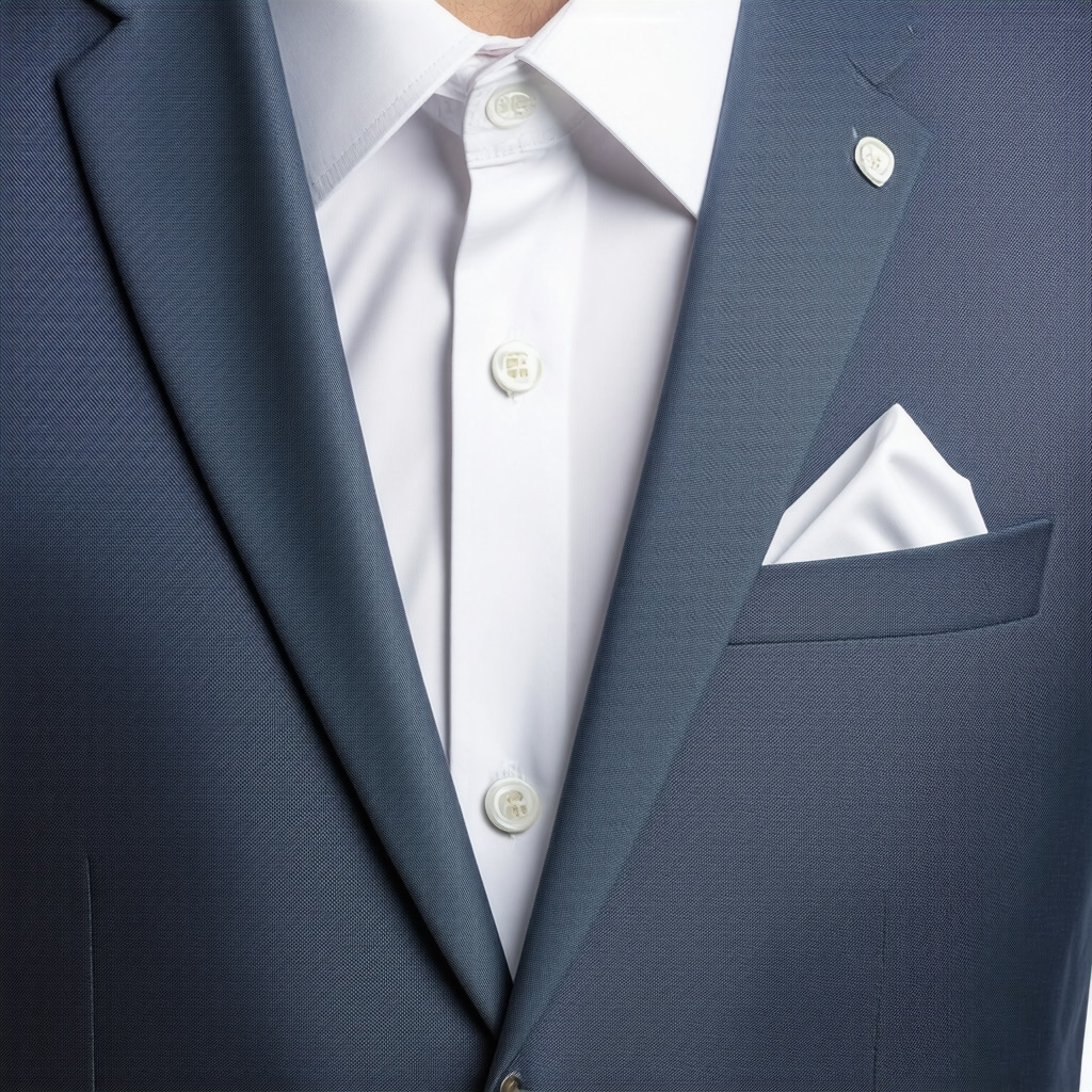 Meticulously folded luxury suit inside breathable eco-friendly garment bag in humidity-controlled setting