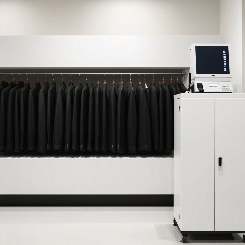 Advanced dry cleaning technologies including AI diagnostics, biodegradable solvents, and RFID tracking for designer suits