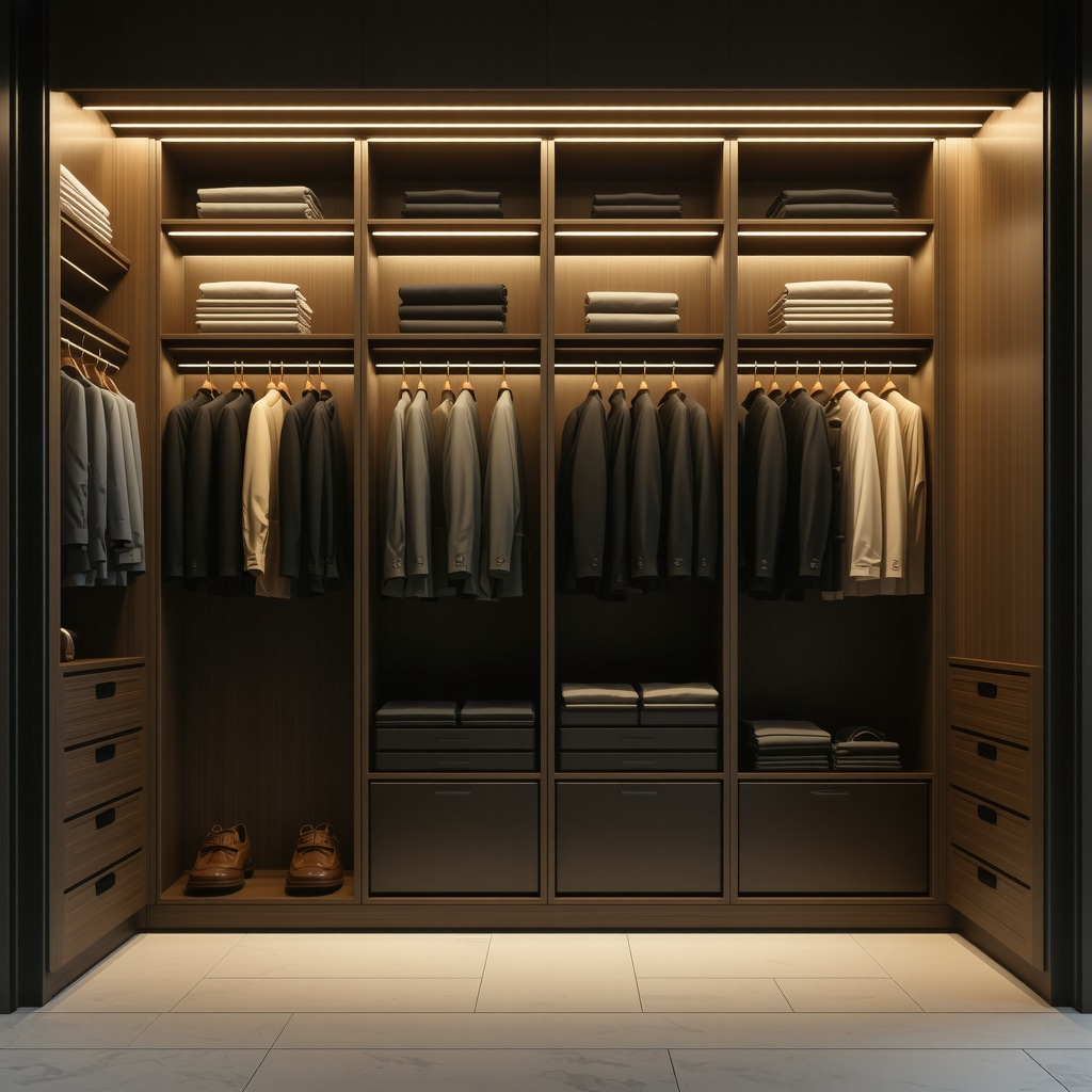 Wardrobe equipped with microclimate sensors and vacuum infrared drying technology for suit maintenance in humid climate