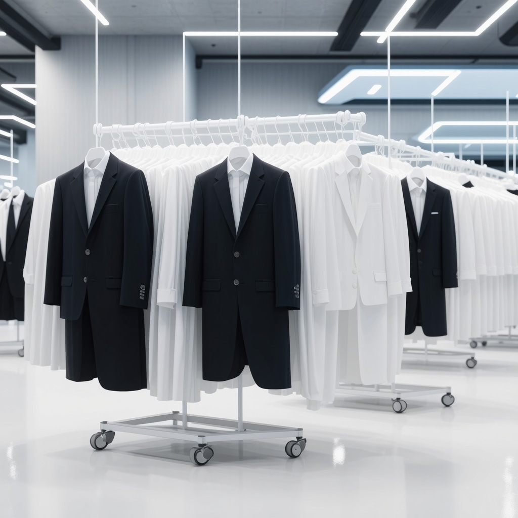 IoT sensors and blockchain technology integrated into suit garment bags during delivery in Tampa Bay