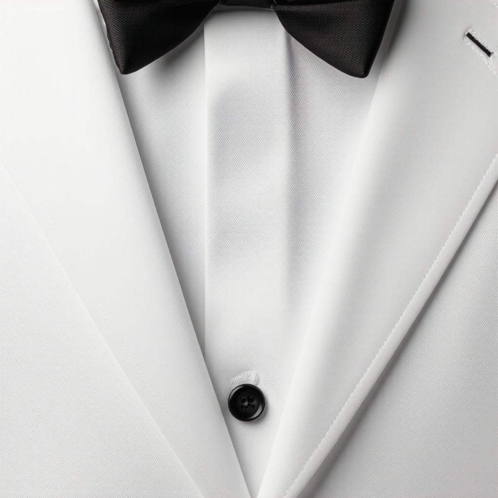 Microscopic detailed view of tuxedo fabric fibers with nanotechnology coating