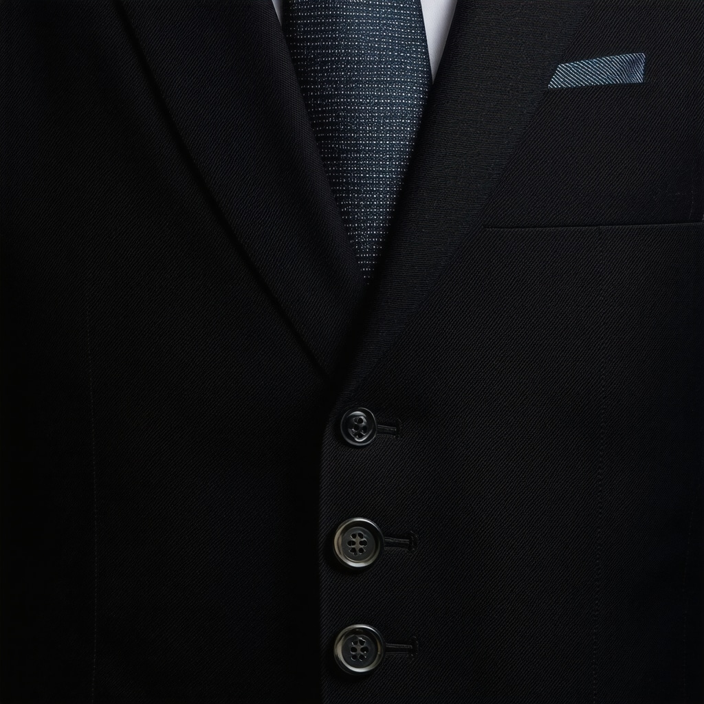 Close-up of suit fabric with nanotechnology coating illustrating advanced textile technology