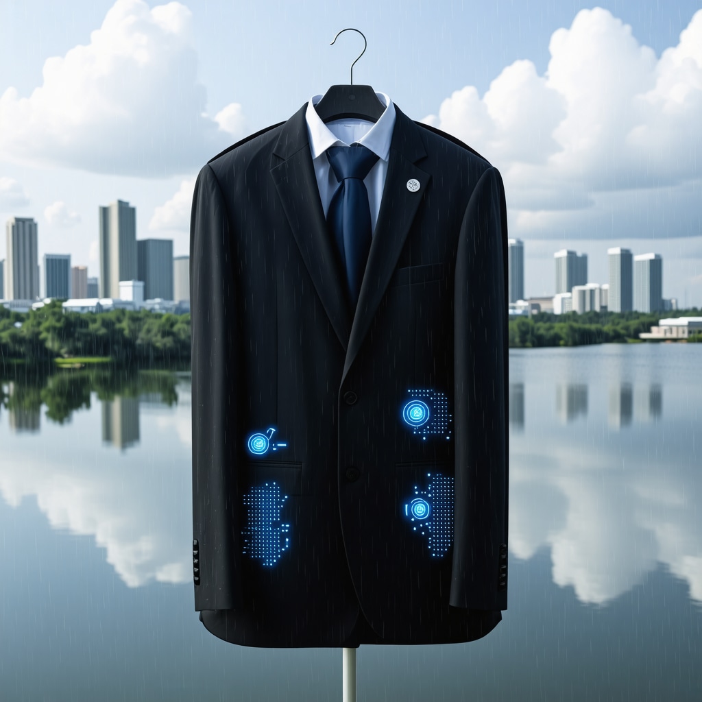 Smart garment bag with IoT sensors designed for suit protection in Tampa's humid environment
