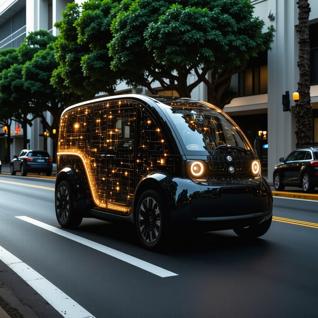 Smart delivery vehicle utilizing AI and IoT sensors for optimized suit cleaning pickup with nanotechnology fabric protection in Westchase FL