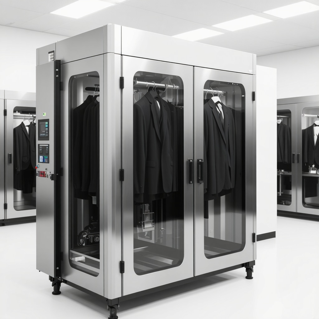 Ultrasound cleaning device and ozone generator used in high-tech suit maintenance