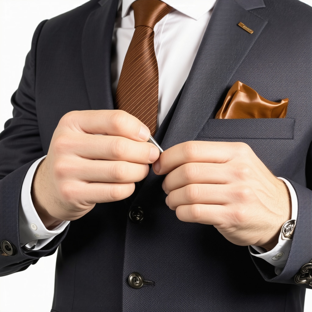 Close-up showing expert hands carefully conditioning leather trim on a luxury suit with eco-friendly enzymatic product