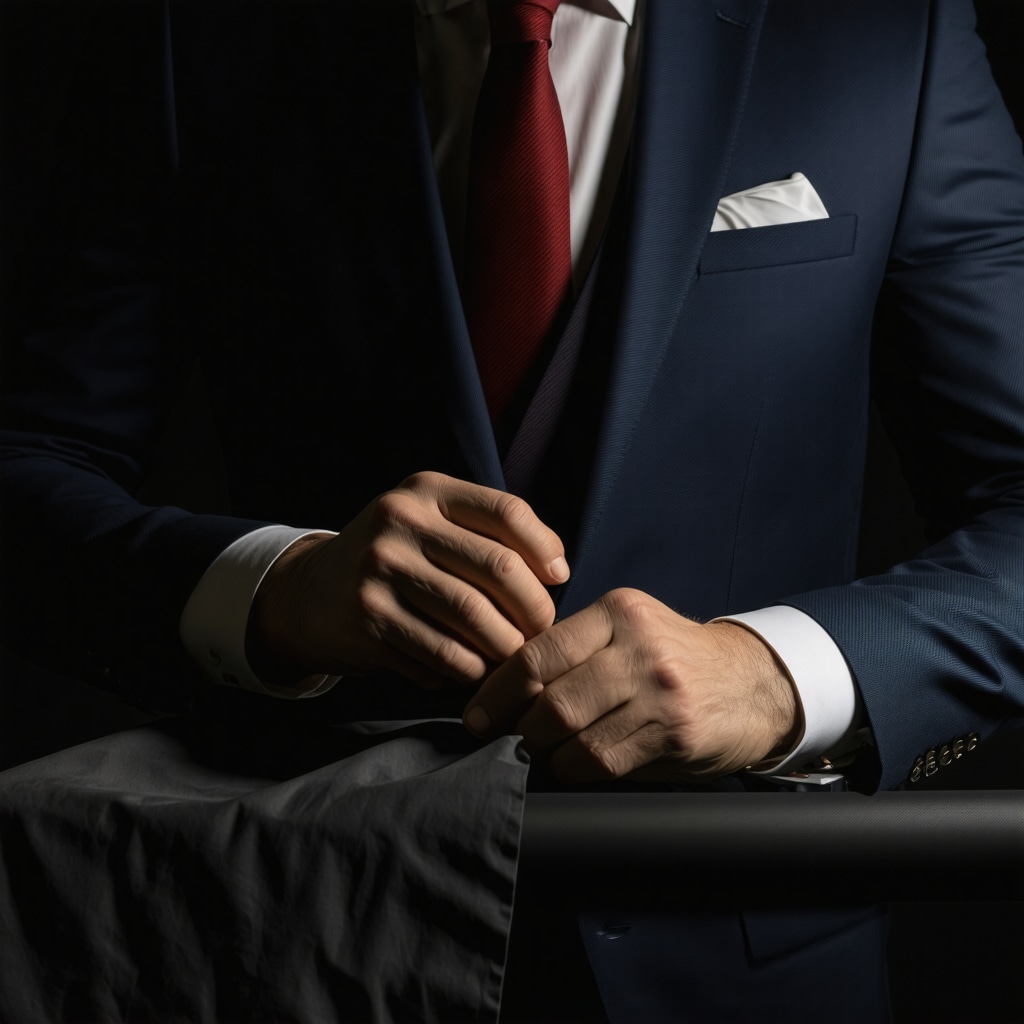 Tailor expertly pressing a suit with professional equipment in a workshop