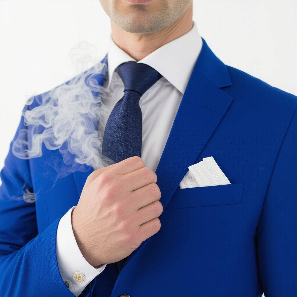 Close-up of a suit being steamed to preserve fabric integrity