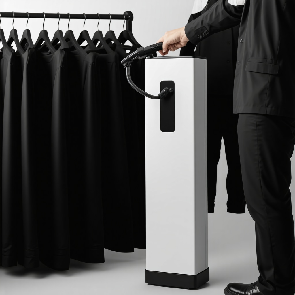 Advanced liquid CO2 suit cleaning system in use at a professional dry cleaning facility