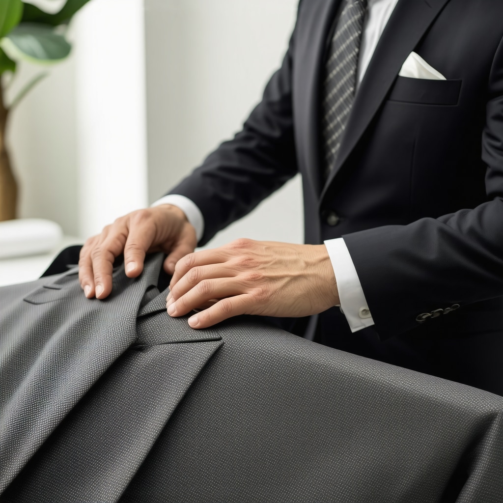 Hand-pressing a luxury suit with advanced cleaning equipment in Tampa Bay