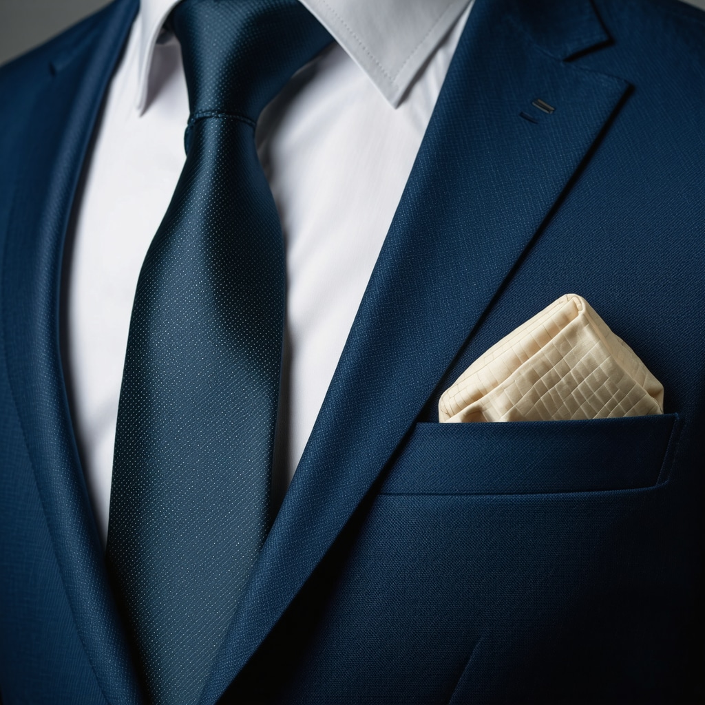 High-tech nanocoating applied to a suit fabric showing water resistance.