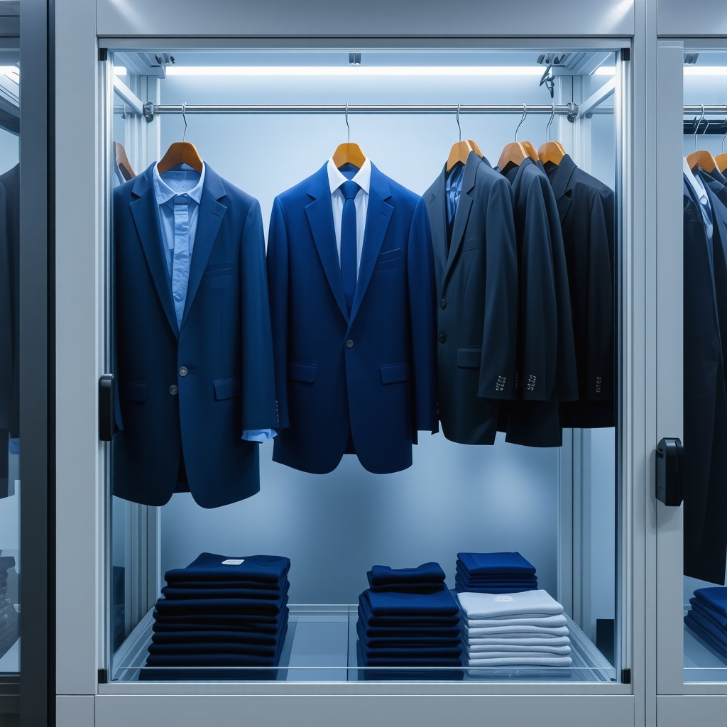 Modern ozone-based garment cleaning system showcasing eco-friendly suit maintenance