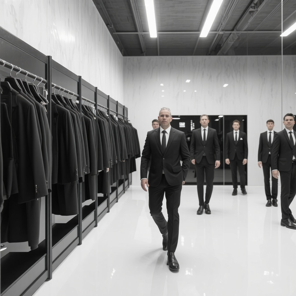 Modern suit cleaning facility with IoT sensors and eco-friendly equipment