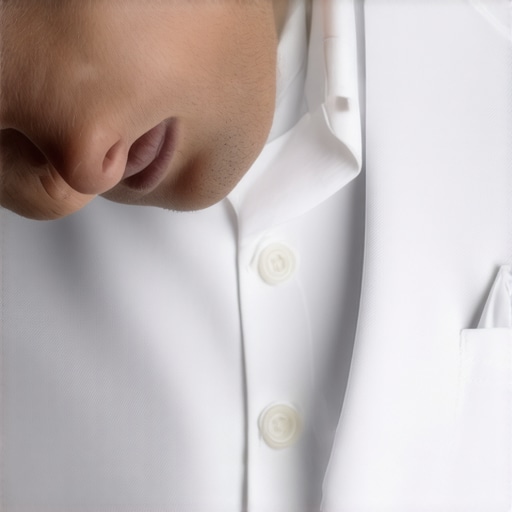 Professional cleaner using oxygen-based bleach on a white suit to remove stubborn stains