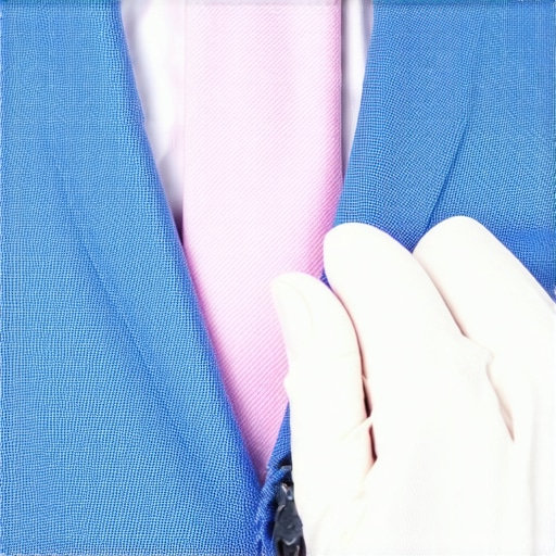 Professional applying stain-resistant coating to suit fabric in a cleaning facility.