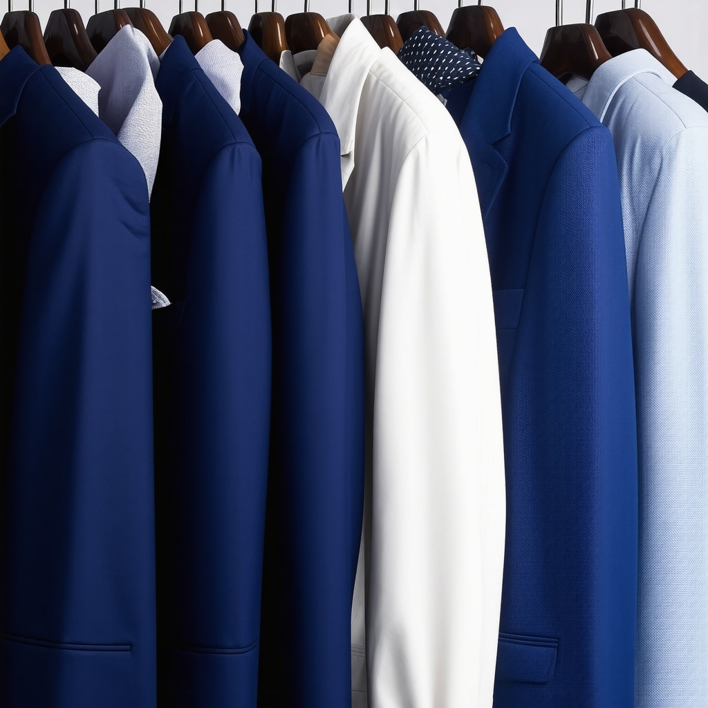 Luxury suits stored with moisture-resistant solutions in Tampa Bay wardrobe