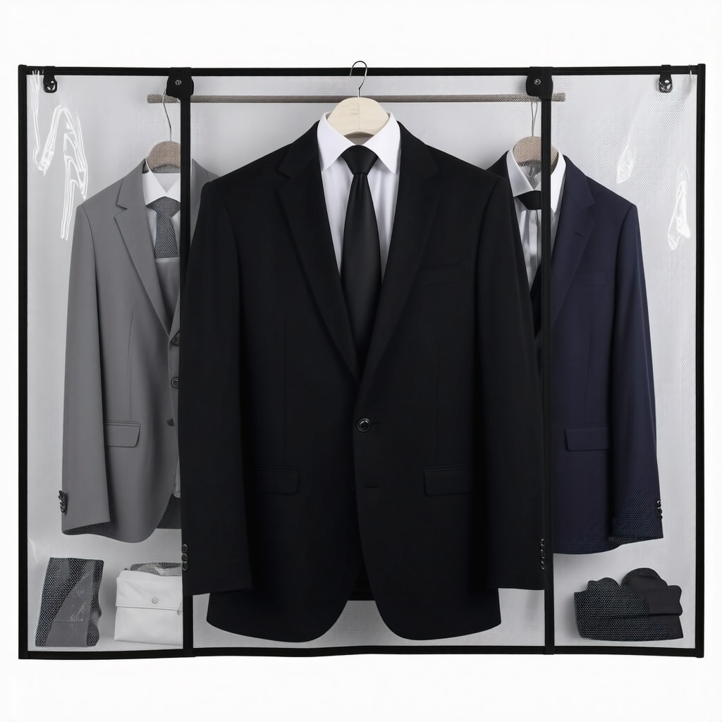 Suit stored in breathable garment bag with moisture control in Tampa