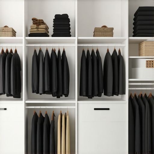 A modern closet with climate control for suit preservation in Tampa Bay