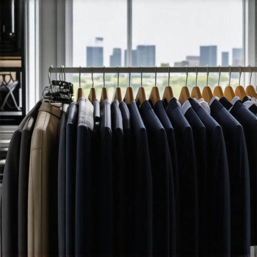 Closet with suits stored in breathable garment bags in Tampa Bay