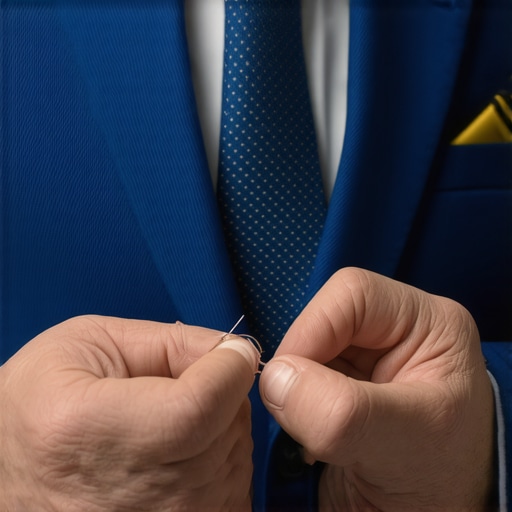Tailor repairing a suit with needle and thread in Tampa Bay
