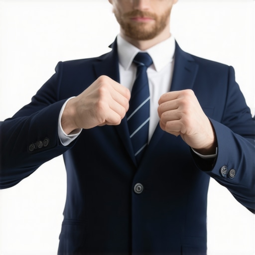Suit cleaner applying eco-friendly solvent to a suit in a clean, modern facility