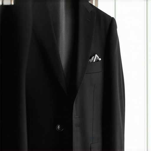 Proper Suit Storage in Tampa Bay A neatly hung wool suit in a breathable closet, illustrating proper storage for humid climates