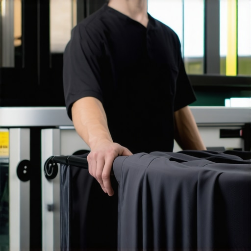 A professional cleaner using eco-friendly methods for suit cleaning in a modern facility
