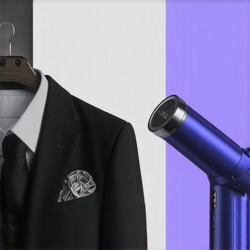 A handheld steamer used for refreshing suits without damage