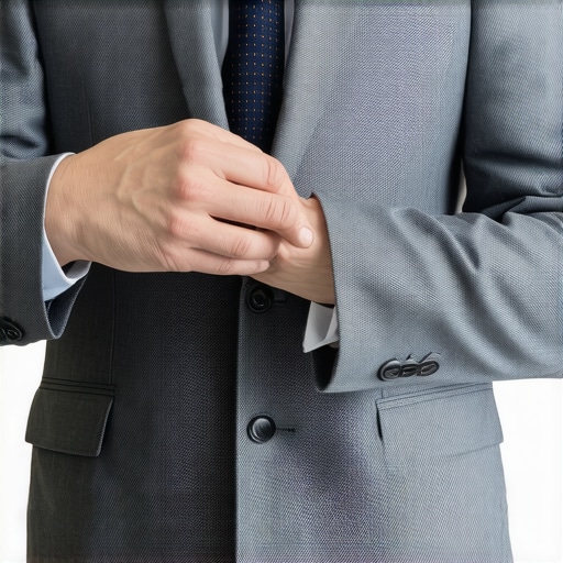 Professional dry cleaner carefully handling a wool suit using proper techniques.