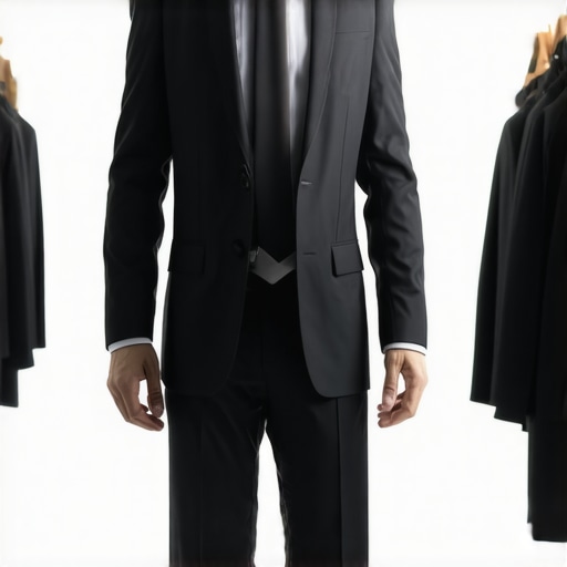 Professional using a handheld steamer on a suit in a modern dry cleaning facility