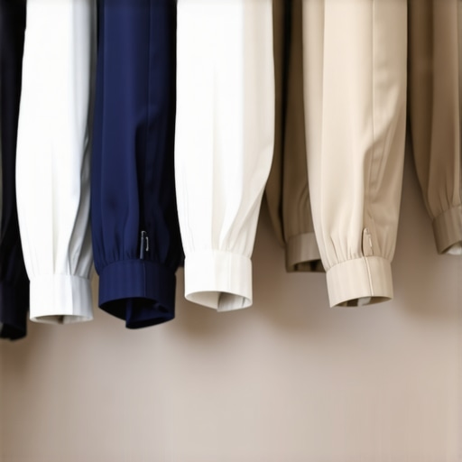 Suits stored in breathable garment bags hanging in a closet to prevent odors and fabric damage.
