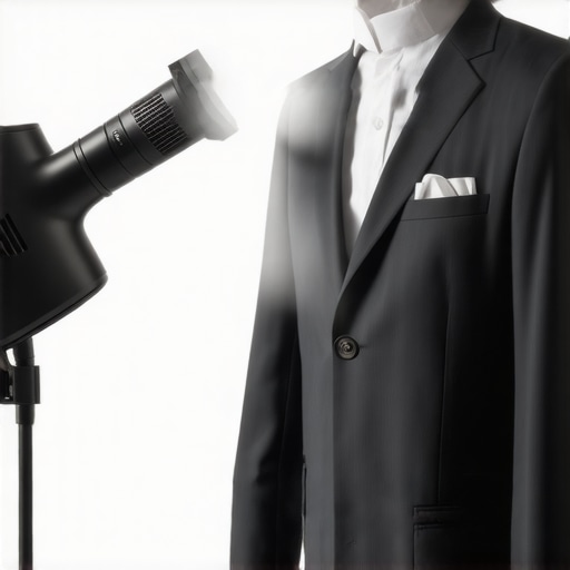 A person steaming a suit jacket to remove wrinkles and odor for long-term preservation.