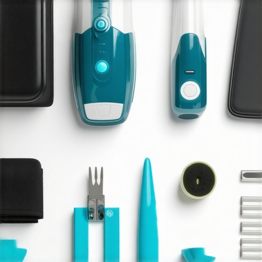 Close-up of a professional steam iron and suit pressing accessories on a tailored workspace.