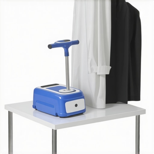 A professional clothing steamer and breathable garment bags for suit care.