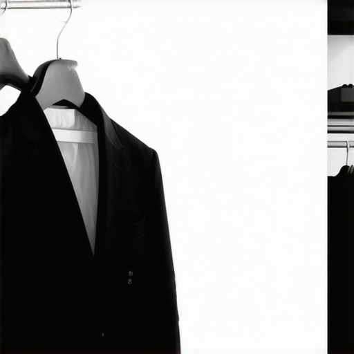 A well-maintained suit hanging in a stylish closet, demonstrating care techniques