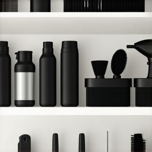 A set of professional suit steaming and brushing tools organized for maintenance.